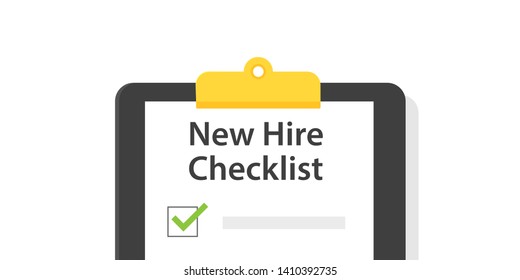 New Hire Checklist. Discount Clipart Isolated On White Background