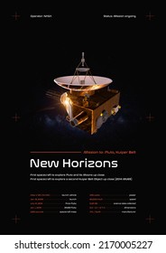 New Horizons Space Probe 3D Illustration Poster