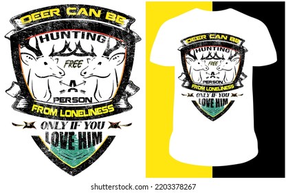 New Hunting T-shirt Design | Deer Can Be Hunting , Deer Head, Deer, Tree,. Plant 