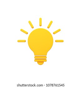 New Ide, Light Bulb Volumetric 3d Icon Image