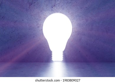 New idea concept with lightbulb shaped hole in the wall- 3d rendering - Powered by Shutterstock