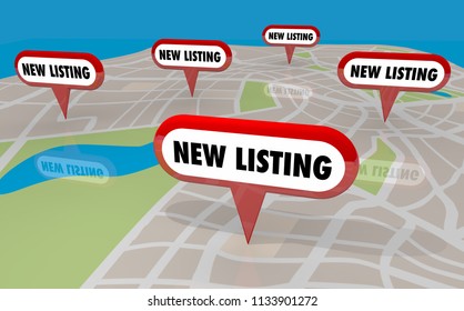 New Listing Homes Houses for Sale Real Estate 3d Illustration - Powered by Shutterstock