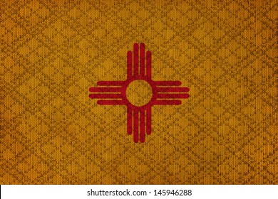 New Mexico grunge canvas flag