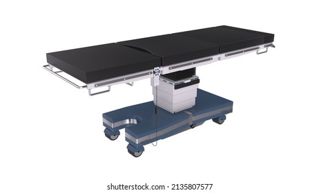 New And Modern Medical Table On A White Background.Operating Table.3d Rendering.