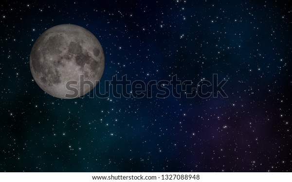 New moon illustration astronomical graphic design
background with stars field in the galaxy. Element of this image
furnished by NASA.