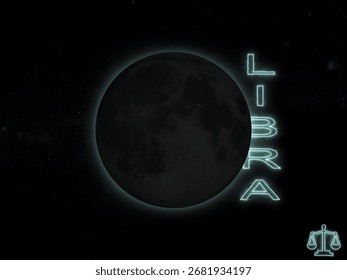 new moon in libra 3d rendering illustration