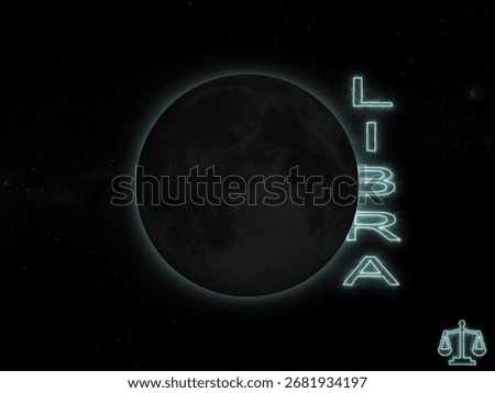 new moon in libra 3d rendering illustration
