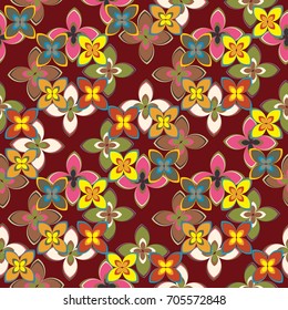 New multicolor seamless pattern with cute flower.