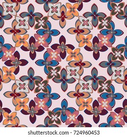 New multicolor seamless pattern with cute flower.