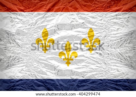 New Orleans flag pattern overlay on floyd of candy shell, vintage border style