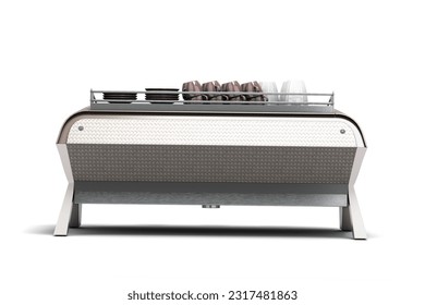 new professional coffee machine back view 3d render on white - Powered by Shutterstock