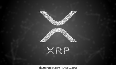 New Ripple Logo Digital Currency, Particles Effect, Futuristic Digital Money, Logo Concept