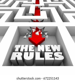 The New Rules Maze Break Through Walls 3d Illustration