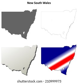 New South Wales blank detailed outline map set - jpeg version