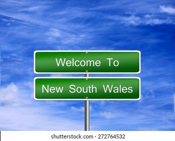 New South Wales welcome Australia state australian vacation sign travel.