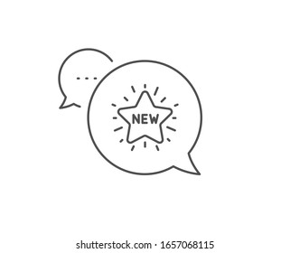 New Star Line Icon. Chat Bubble Design. Sale Shopping Sign. Clearance Symbol. Outline Concept. Thin Line New Star Icon.