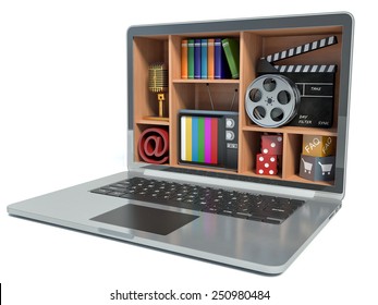 New Technologies. Laptop. Multimedia Concept. 