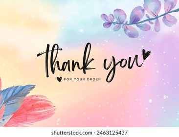 new thank you card design for clients with watercolor background. Attractive thank you card poster design artwork - Powered by Shutterstock