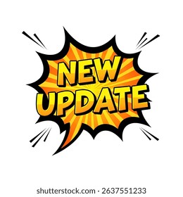 new update comic style speech bubble