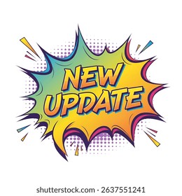new update comic style speech bubble