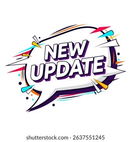 new update comic style speech bubble