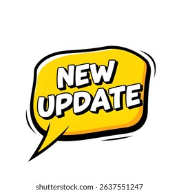 new update comic style speech bubble