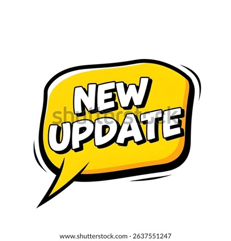 new update comic style speech bubble