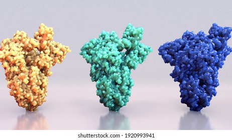 New Variant Of Coronavirus, Mutation In The Virus's Spike Protein. 3d Illustration