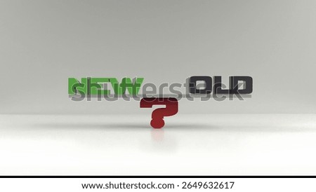 New vs Old Balanced Comparison on Scale of Decision with Green, Black, and Red Question Marks