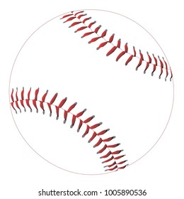New White Baseball Red Stitching Isolated Stock Illustration 1005890536 ...