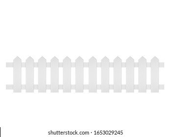 New white wooden fence isolated on white background