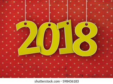     New Year 2018 - 3D Rendered Image 
