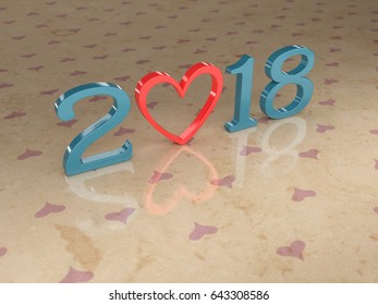     New Year 2018 - 3D Rendered Image 