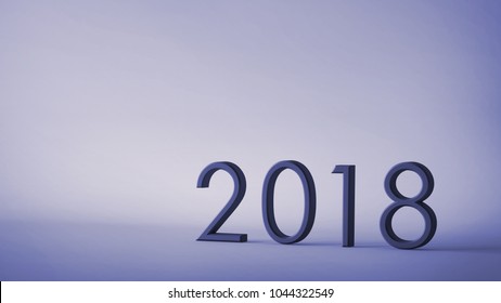 New year 2018 3d rendering.