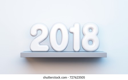 new year 2018, 3d rendering