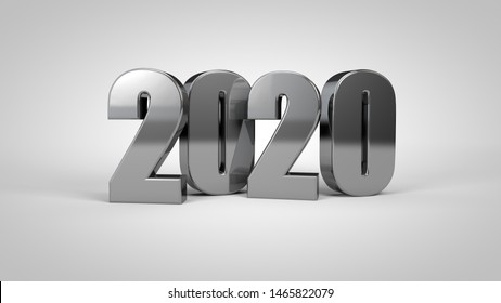 New Year 2020 3d Metal Text 3d Render