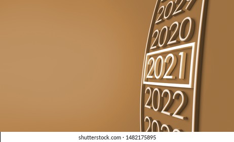 New year 2021 3d rendering.
