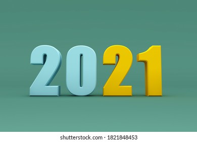 New Year 2021 Creative Design Concept - 3D Rendered Image	
