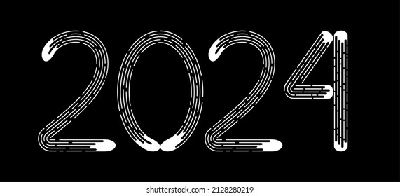 New Year 2024 White Dotted Lines Stock Illustration 2128280219 ...