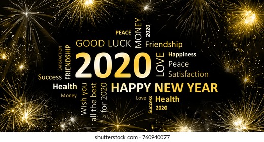 new year greeting card 2020