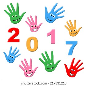 New Year Representing Two Thosand Seventeen And Celebrating