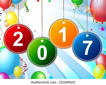 New Year Representing Two Thosand Seventeen And Celebrate