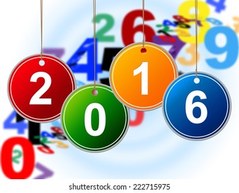 New Year Representing Two Thousand Sixteen And Celebrate