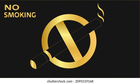 New Year Resolution, No Smoking Message With Golden Color