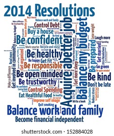 New Year Resolution In Word Collage