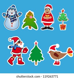 Funny Christmas Icons Stock Vector (Royalty Free) 754780396