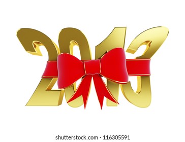 new year text red bow on a white background - Powered by Shutterstock