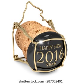 New Year's Champagne Cork Isolated On White