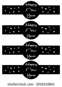 New Years Napkin Rings Or Votive Candle Holder Wraps Background Illustrations