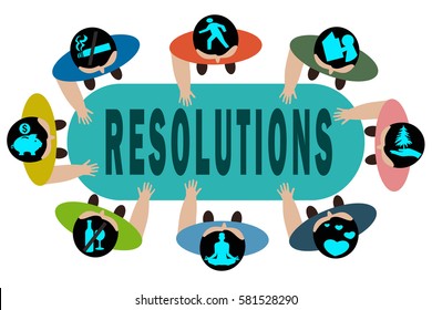 New Year's Resolution concept illustration isolated on white background. - Powered by Shutterstock